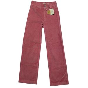 Faherty Corduroy Pants Women 25 Mesa Rose Organic Cotton Blend NWT